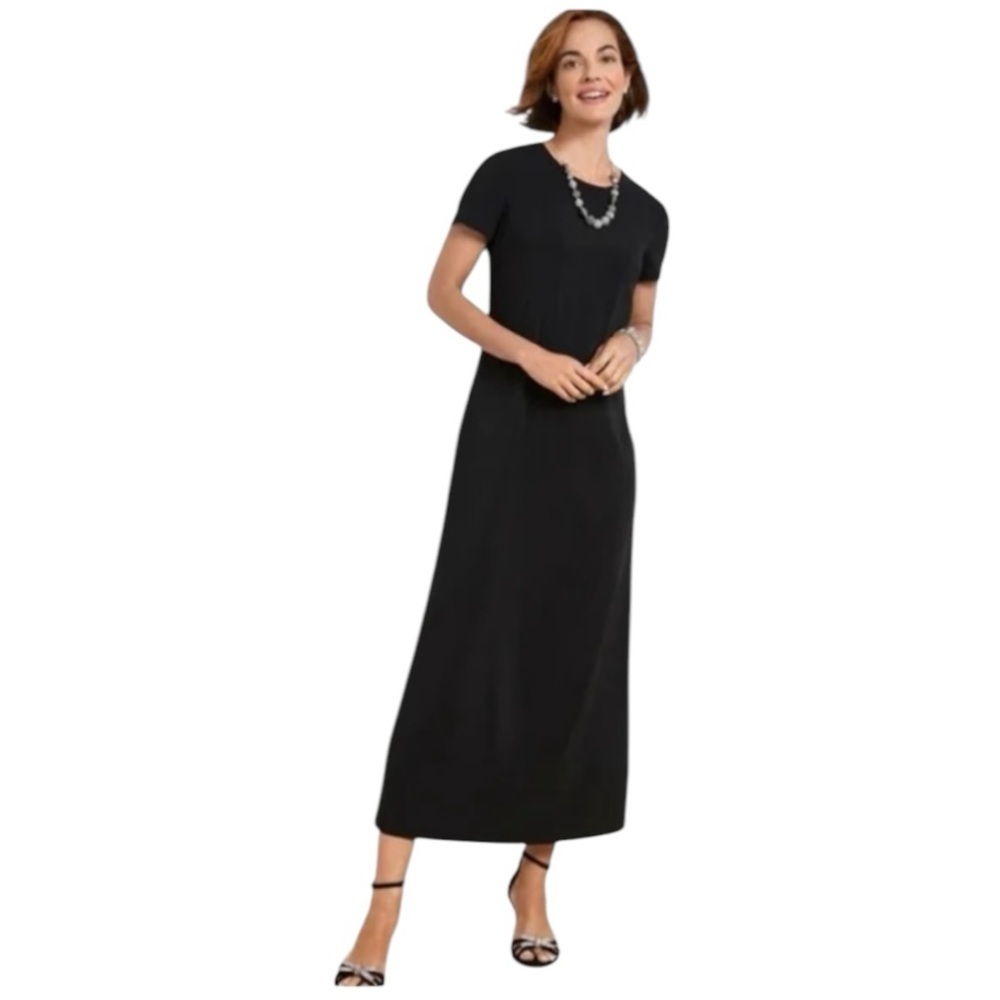 Vintage Talbots Black Wool Blend Maxi Dress Size Small